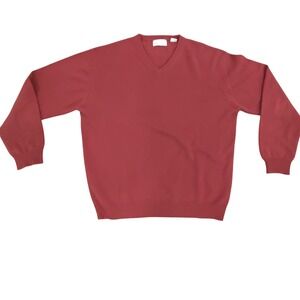 American Blue Pure Cashmere V Neck Sweater Red Size L